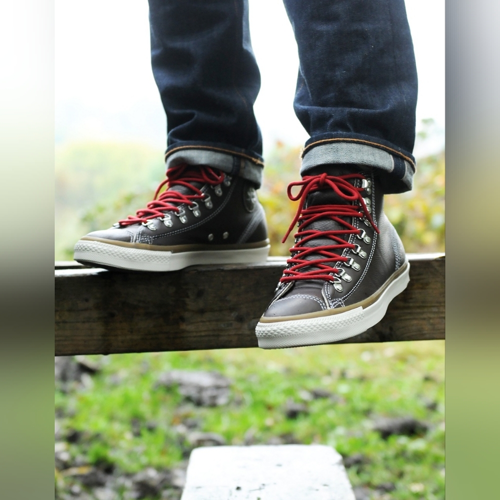 Converse Chuck Taylor All Star Hiker Hi Chocolate Leather Sneakers VG US 7.5 - Picture 16 of 16